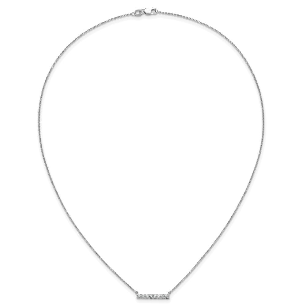 14k White Gold Diamond Bar 18 inch Necklace