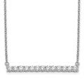 14k White Gold Diamond Bar 18 inch Necklace