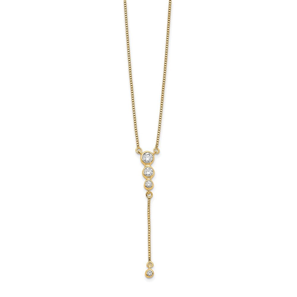 14k Diamond 3-stone w/dangle 18 inch Necklace