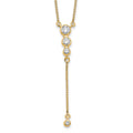 14k Diamond 3-stone w/dangle 18 inch Necklace