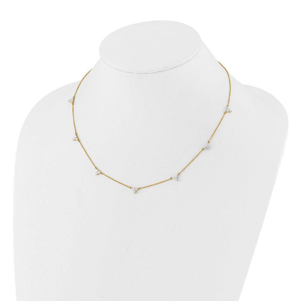 14k Diamond Multi Station 18 inch Necklace