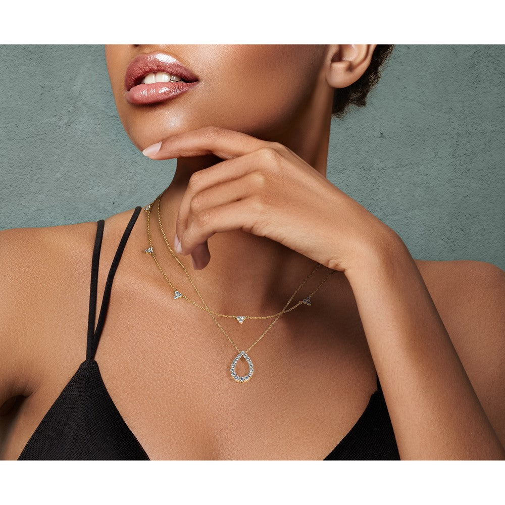 14k Diamond Multi Station 18 inch Necklace