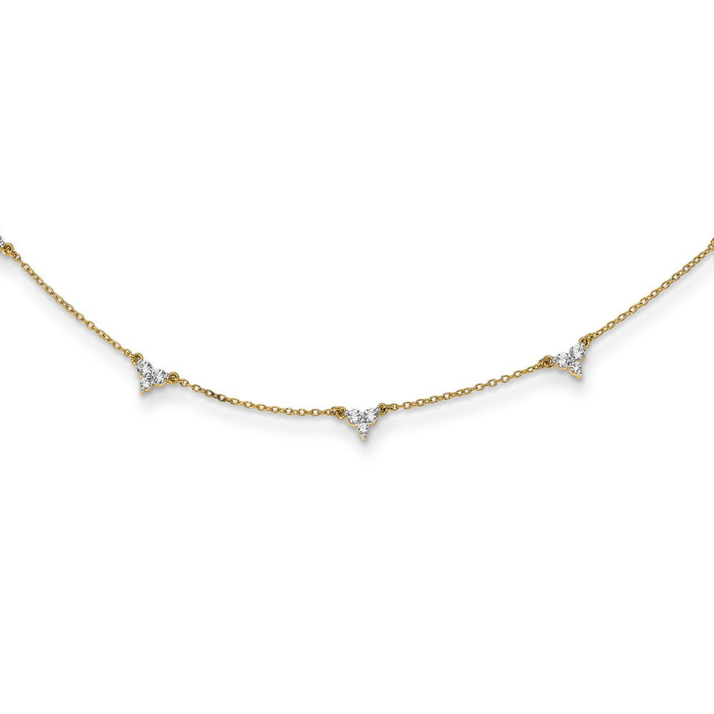 14k Diamond Multi Station 16 inch Necklace