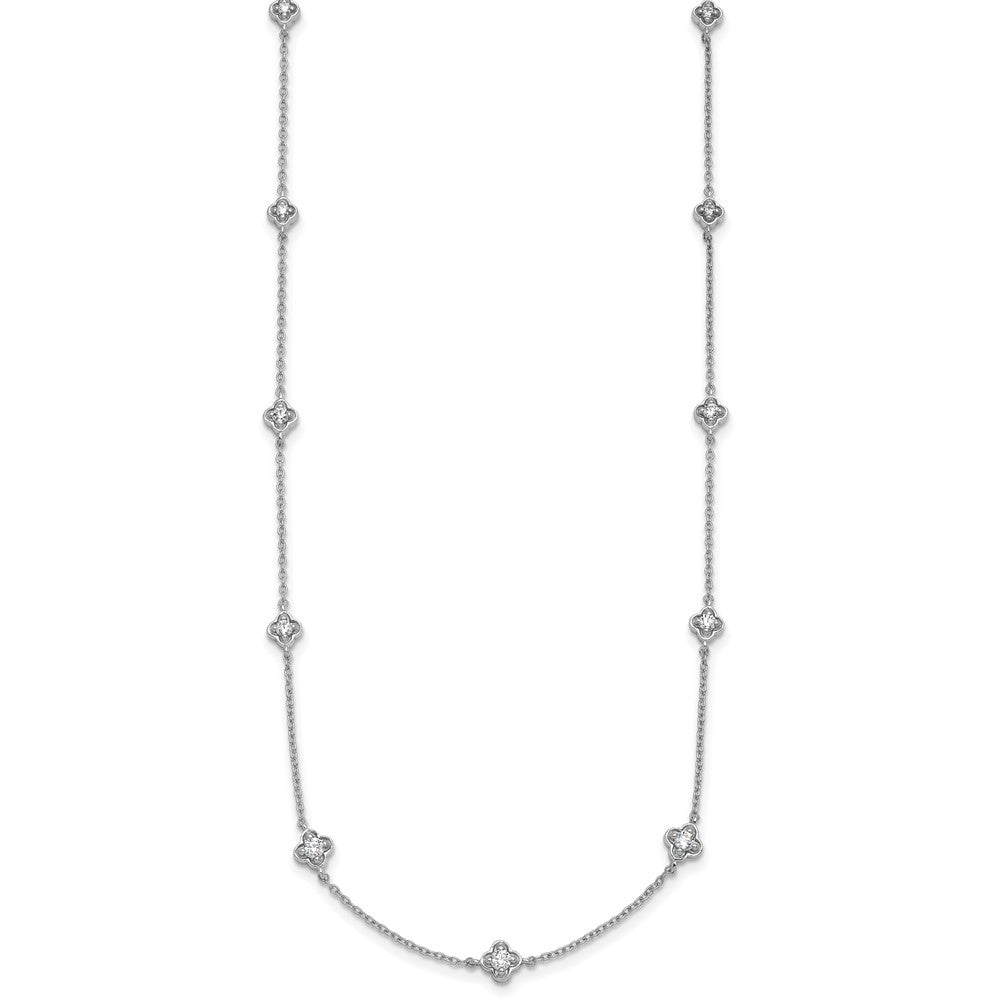14k White Gold Diamond Multi Station Necklace