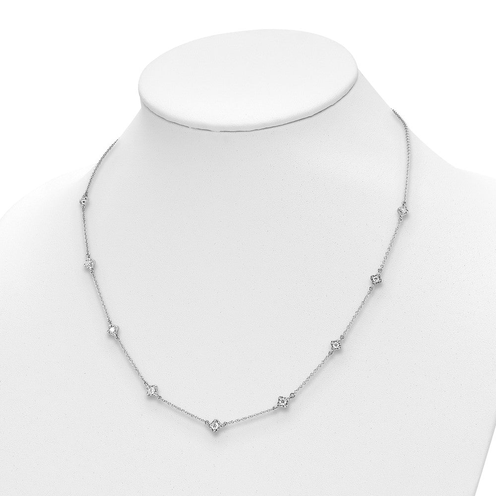 14k White Gold Diamond Multi Station Necklace