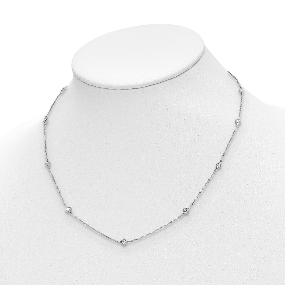 14k White Gold Diamond Multi Station Necklace