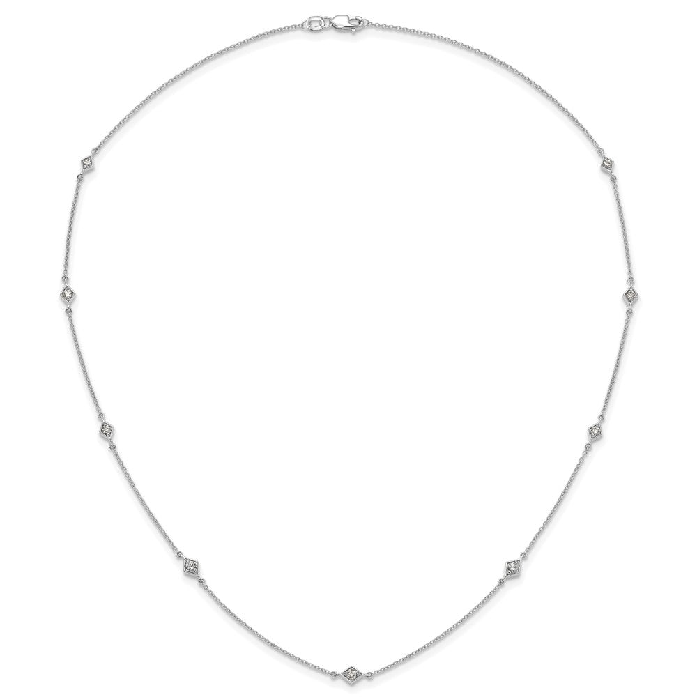 14k White Gold Diamond Multi Station Necklace