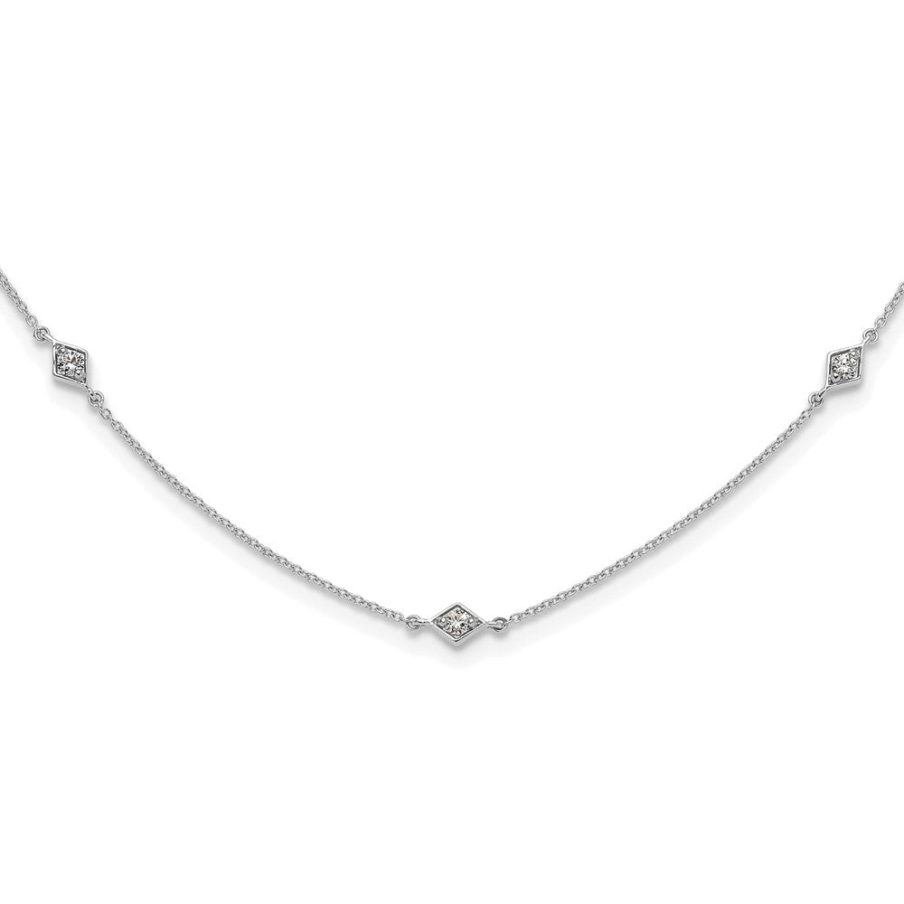 14k White Gold Diamond Multi Station Necklace
