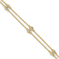 14k Diamond Multi Station Double Strand Bracelet