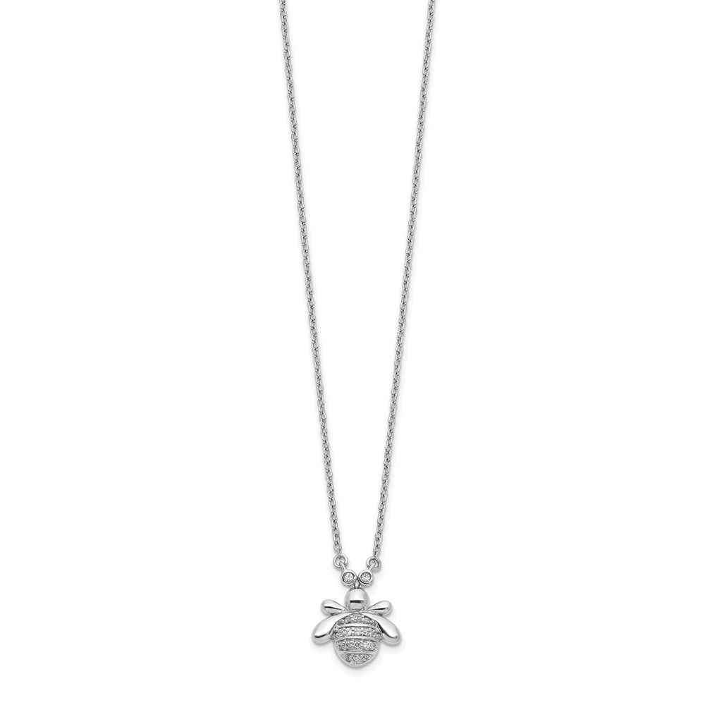 14k White Gold Diamond Bee Necklace