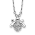 14k White Gold Diamond Bee Necklace