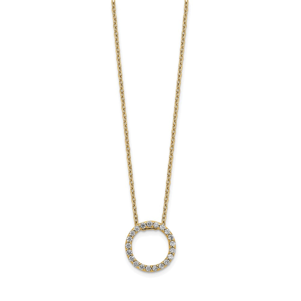 14k Diamond Circle Necklace