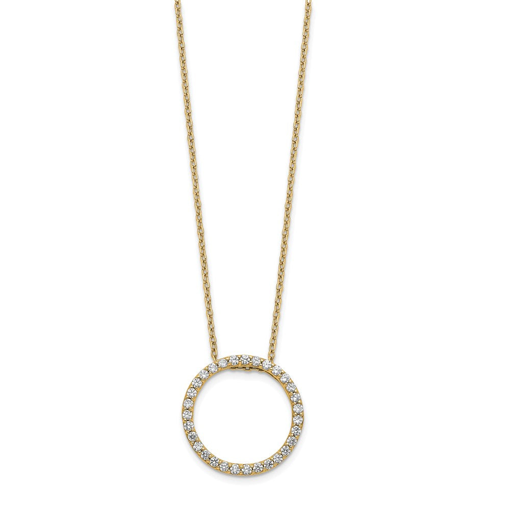 14k Diamond Circle Necklace