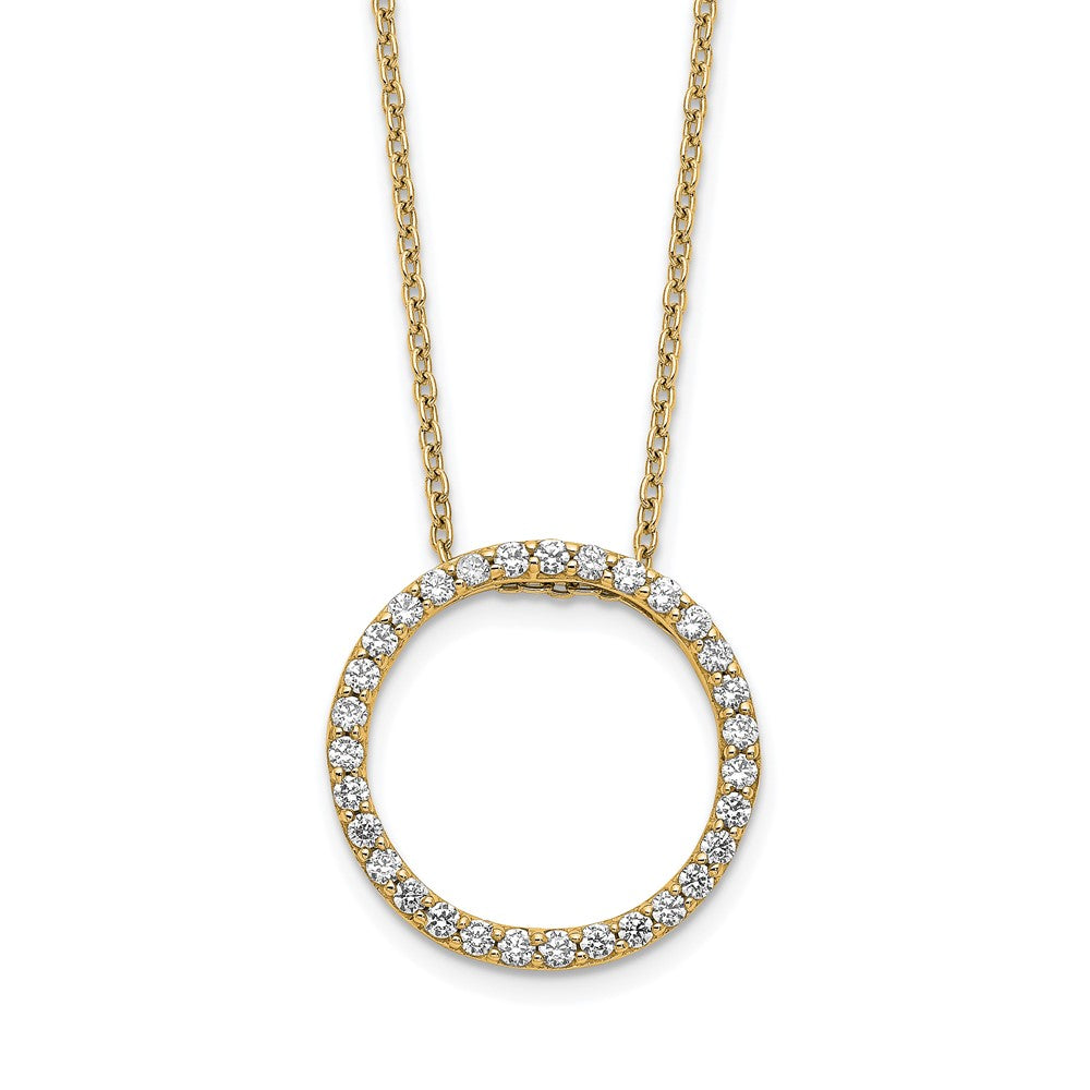 14k Diamond Circle Necklace