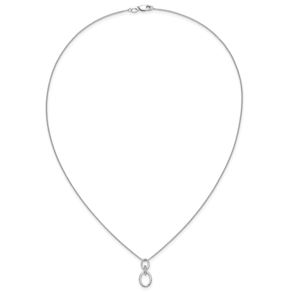 14k White Gold Diamond Ovals 18 inch Necklace