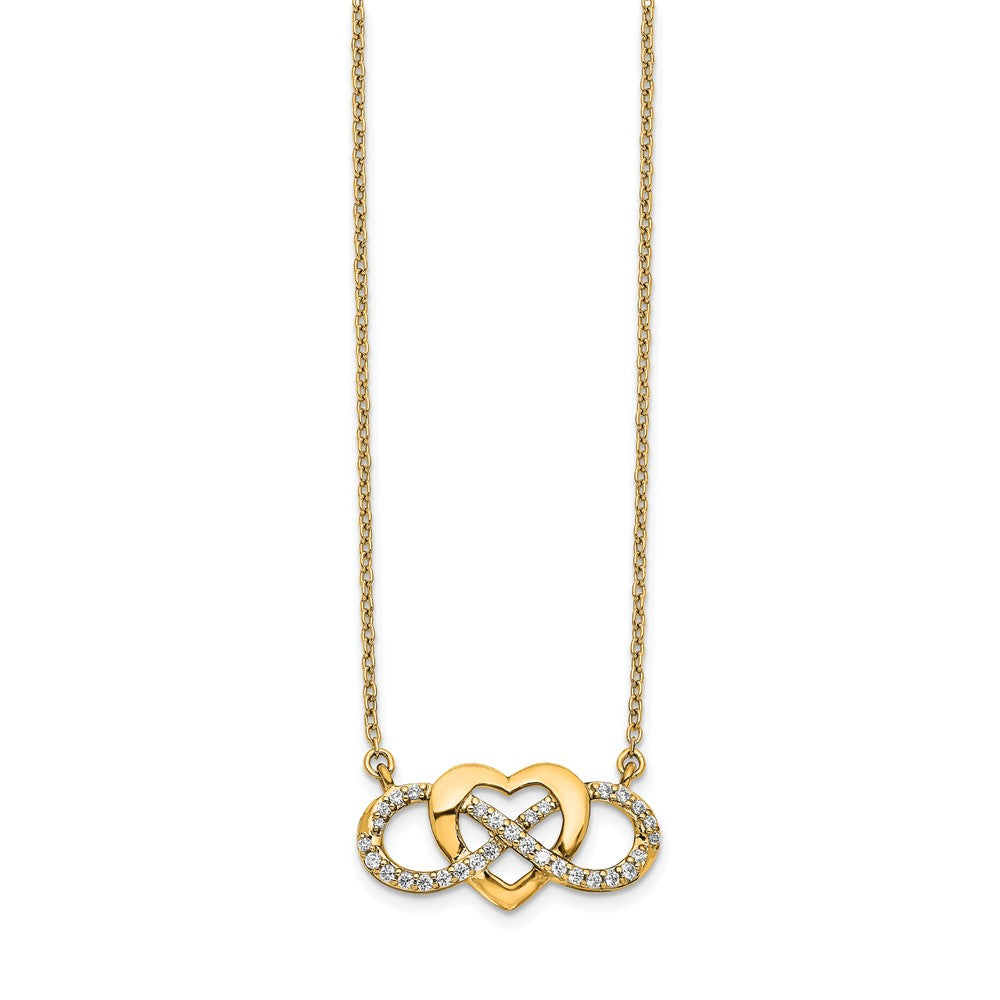 14k Diamond Infinity Heart 18 inch Necklace