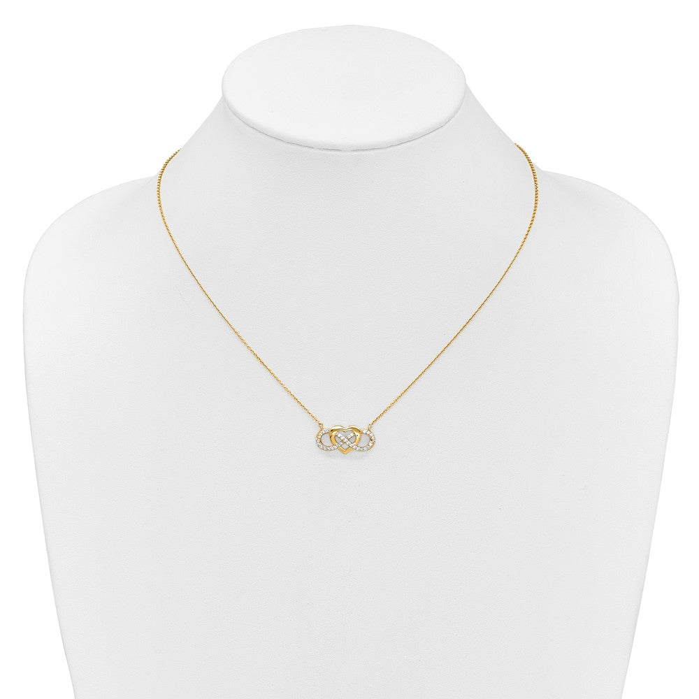 14k Diamond Infinity Heart 18 inch Necklace