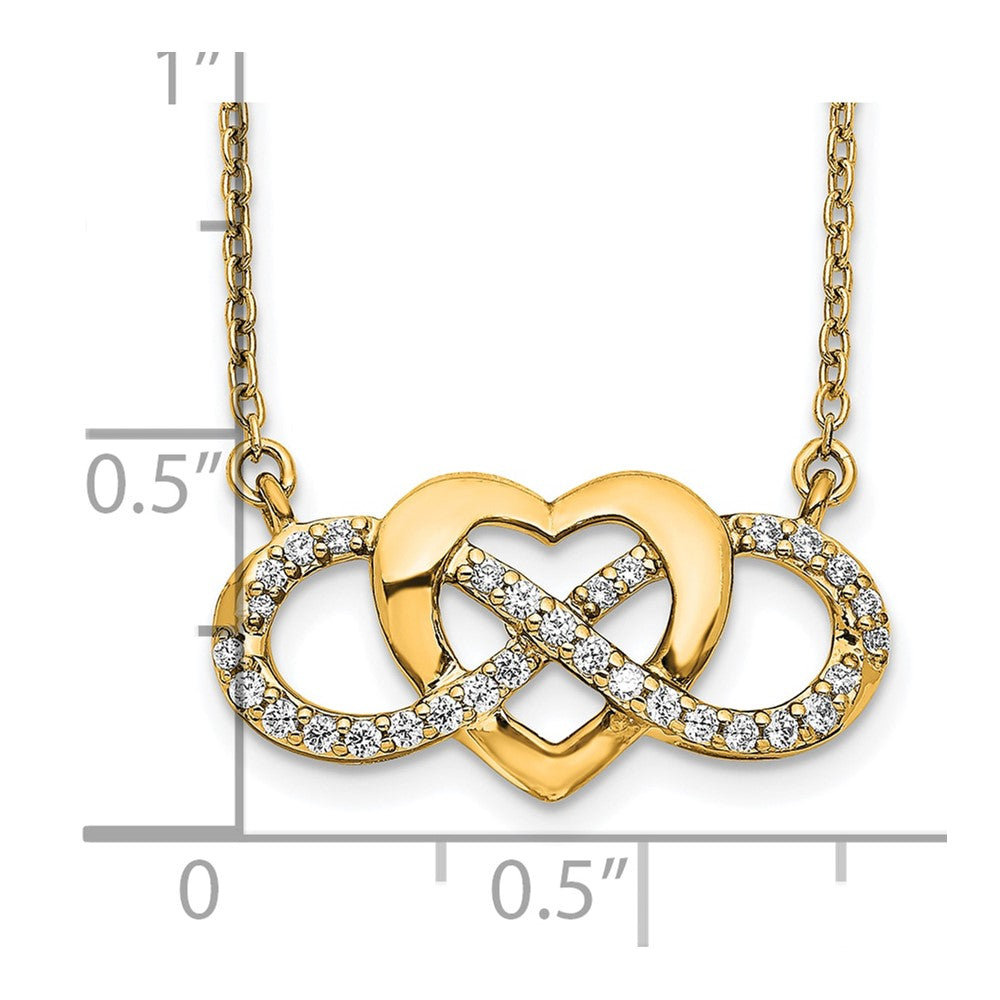 14k Diamond Infinity Heart 18 inch Necklace