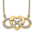 14k Diamond Infinity Heart 18 inch Necklace