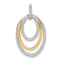 10k Two-tone 1/4ct. Diamond Fancy Triple Oval Pendant