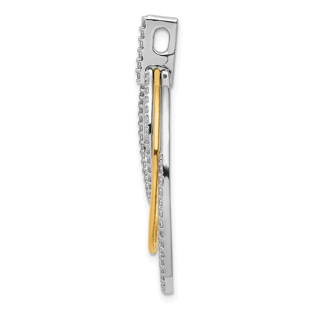 14k Two-tone 1/2ct. Diamond Fancy Triple Oval Pendant