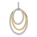 14k Two-tone 1/2ct. Diamond Fancy Triple Oval Pendant