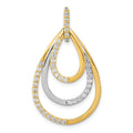 14k Two-tone Polished 1/2ct. Diamond Triple Teardrop Pendant