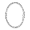 14k White Gold Diamond Oval Chain Slide Pendant