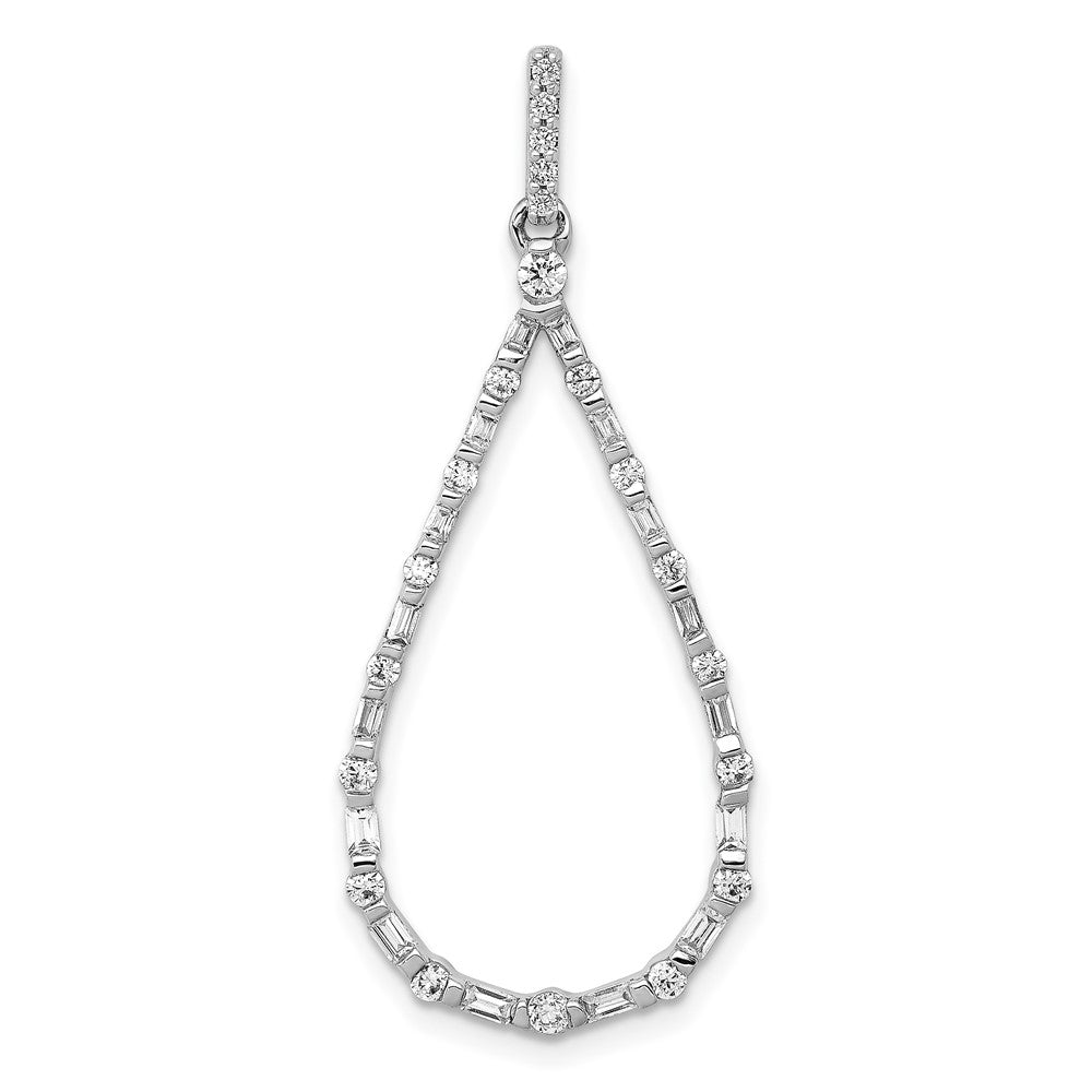 14k White Gold 1/2ct. Diamond Teardrop Pendant