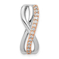 14k Rose and White Gold 1/5ct. Diamond Fancy Twisted Chain Slide
