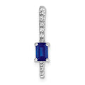 14k White Gold Diamond and .24 Sapphire Fancy Chain Slide