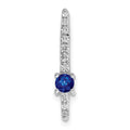 14k White Gold Diamond and .18 Sapphire Fancy Chain Slide