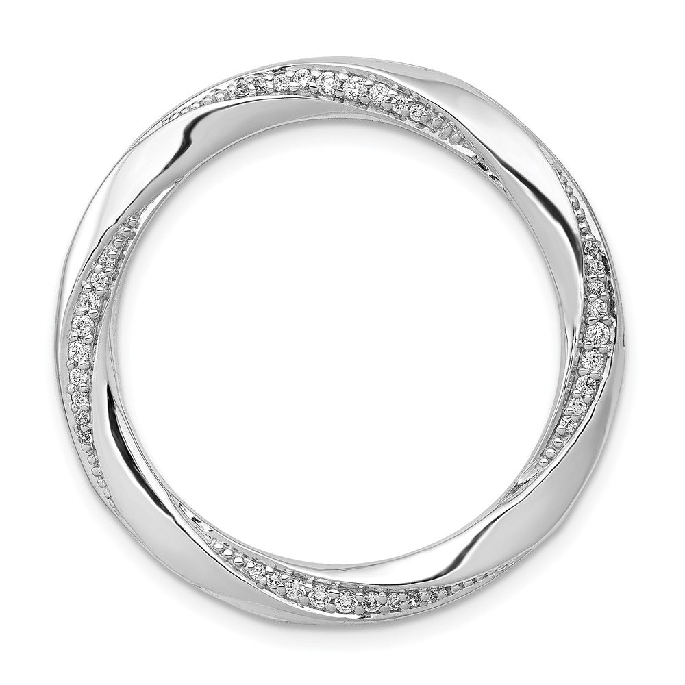 14k White Gold 1/5ct. Diamond Fancy Twist Circle Chain Slide