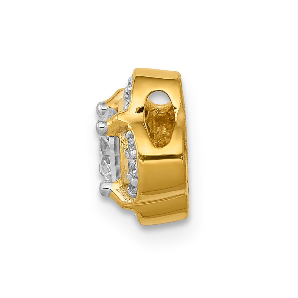 14k 1/15ct. Diamond and .33 Sapphire Fancy Chain Slide