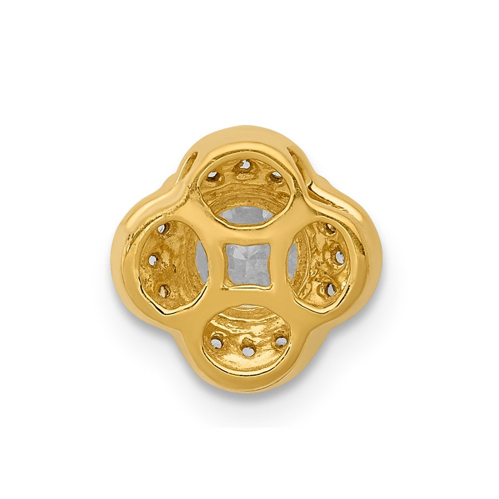 14k 1/15ct. Diamond and .33 Sapphire Fancy Chain Slide