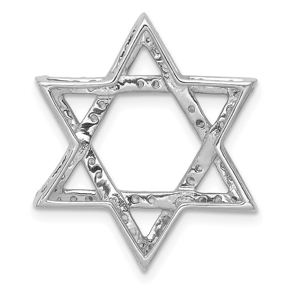 14k White Gold 5/8ct. Diamond Star of David Chain Slide
