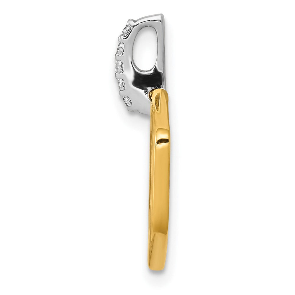 14k Two-tone 1/20ct. Diamond Fancy Hexagon Pendant