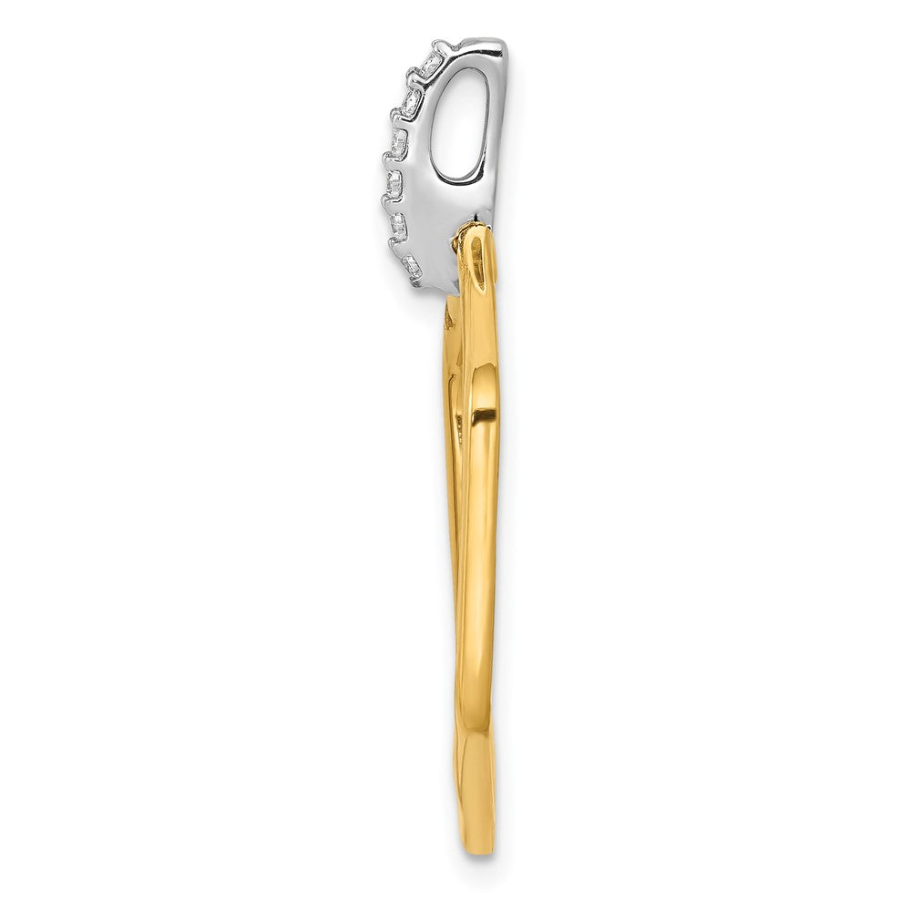 14k Two-tone 1/15ct. Diamond Fancy Hexagon Pendant