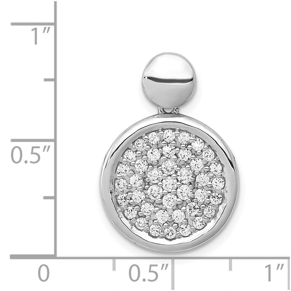 14k White Gold 1/2ct. Diamond Fancy Circle Pendant