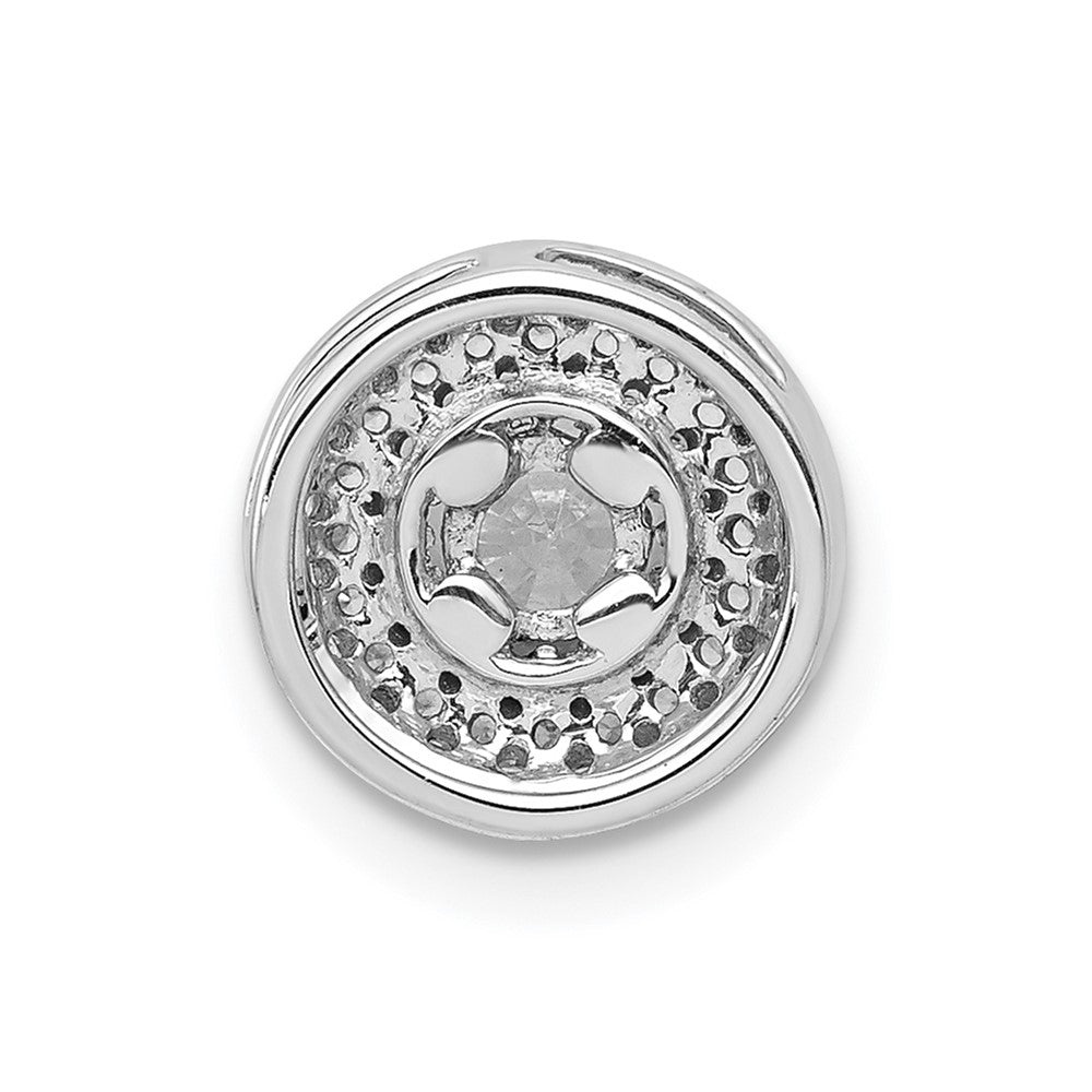 14k White Gold 4.1mm Center 1/4ct. Diamond Semi-mount Chain Slide