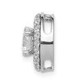 14k White Gold 5.2mm Center 3/8ct. Diamond Semi-mount Chain Slide