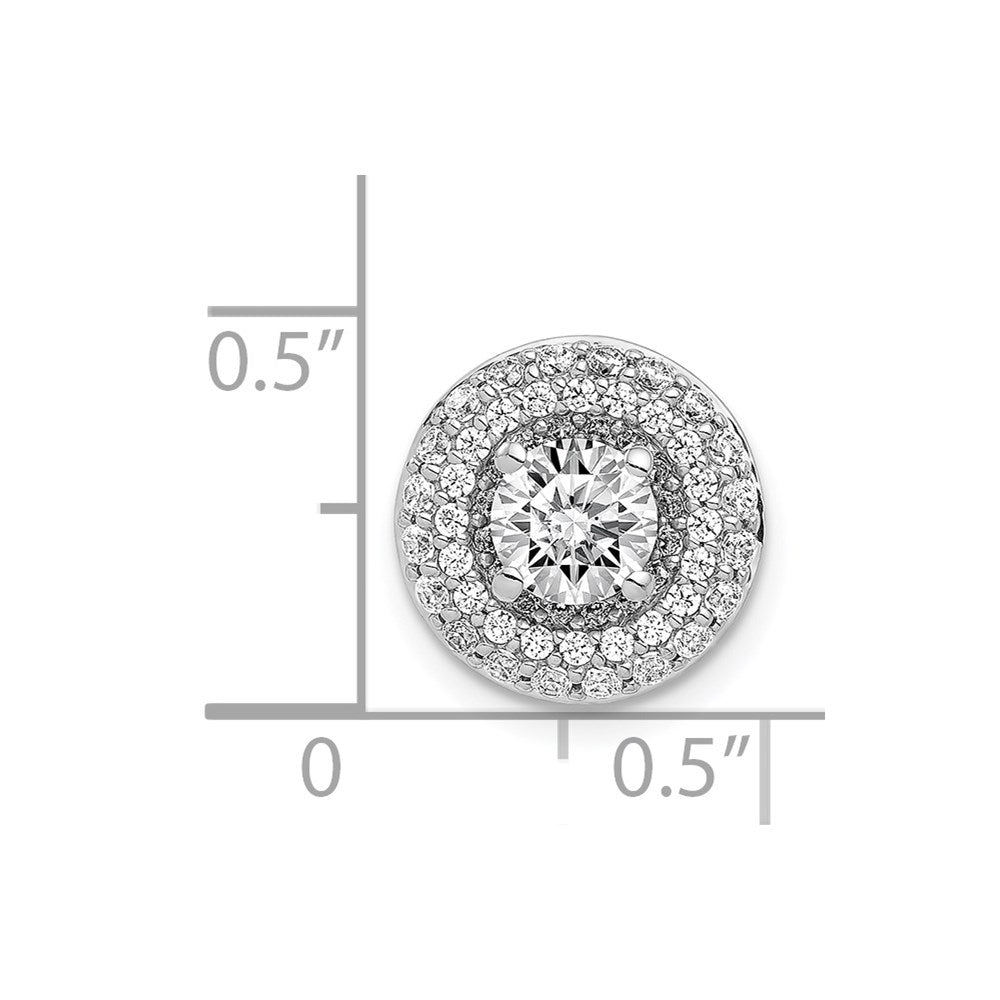 14k White Gold 5.2mm Center 3/8ct. Diamond Semi-mount Chain Slide
