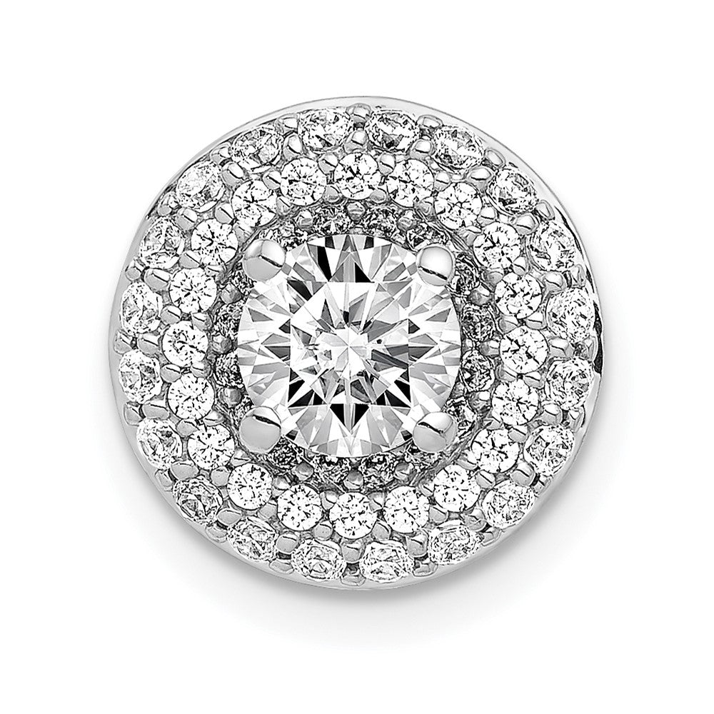 14k White Gold 5.2mm Center 3/8ct. Diamond Semi-mount Chain Slide