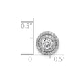 14k White Gold 4.1mm Center 1/5ct.Diamond Semi-mount Chain Slide