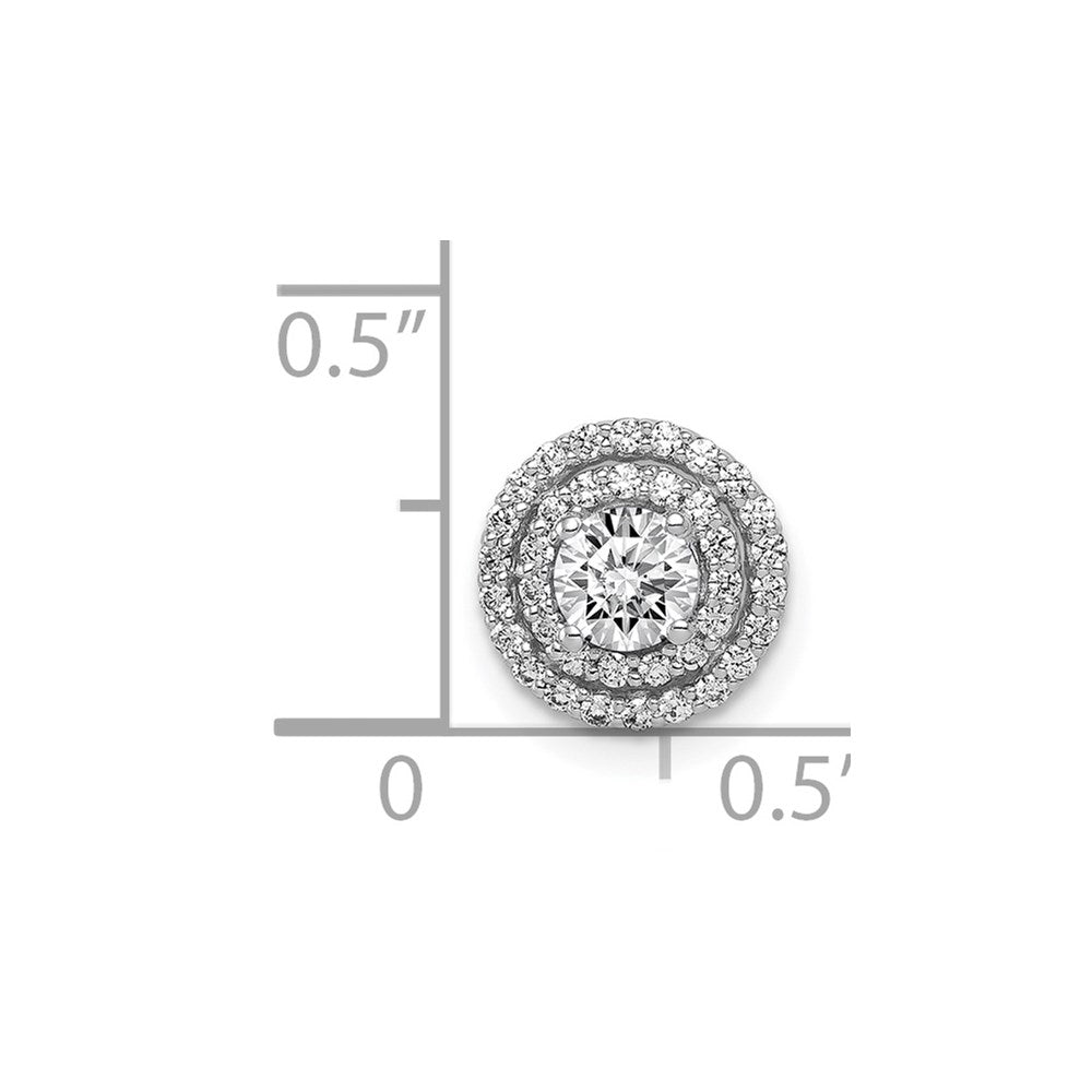 14k White Gold 4.1mm Center 1/5ct.Diamond Semi-mount Chain Slide