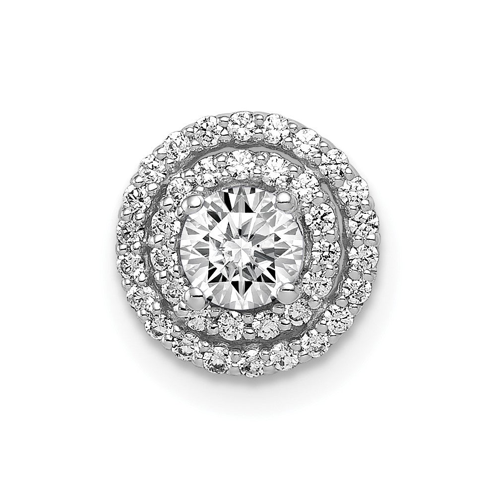 14k White Gold 4.1mm Center 1/5ct.Diamond Semi-mount Chain Slide