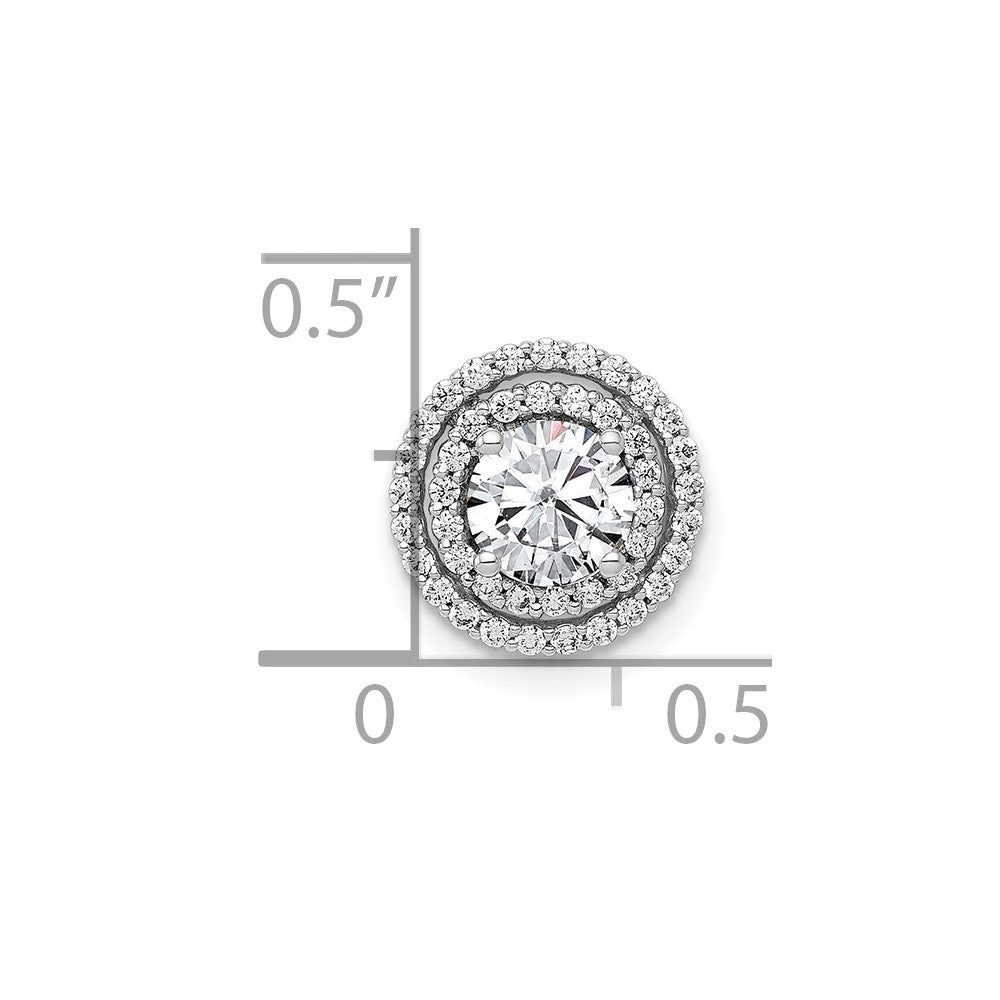 10k White Gold 5.2mm Center 1/5ct. Diamond Semi-mount Chain Slide
