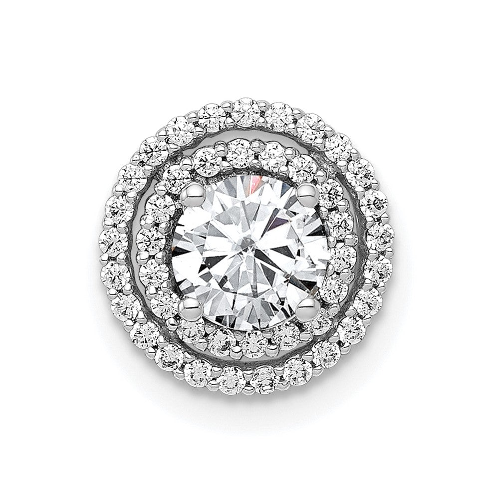 14k White Gold 5.2mm Center 1/5ct. Diamond Semi-mount Chain Slide