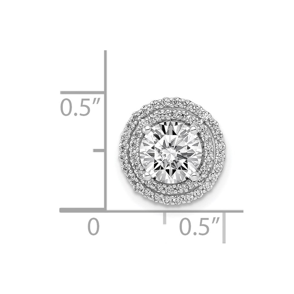 14k White Gold 6.5mm Center 1/4ct. Diamond Semi-mount Chain Slide