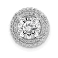 14k White Gold 6.5mm Center 1/4ct. Diamond Semi-mount Chain Slide